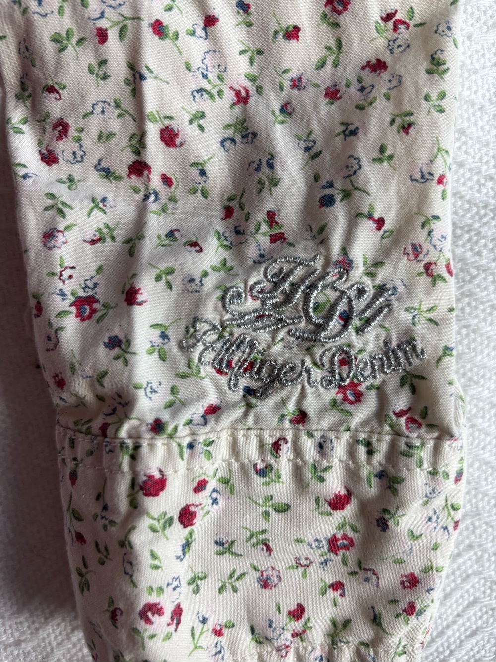 HILFIGER Denim Blue Red & White Vintage Floral Western Style Button Down Shirt L - Picture 8 of 12